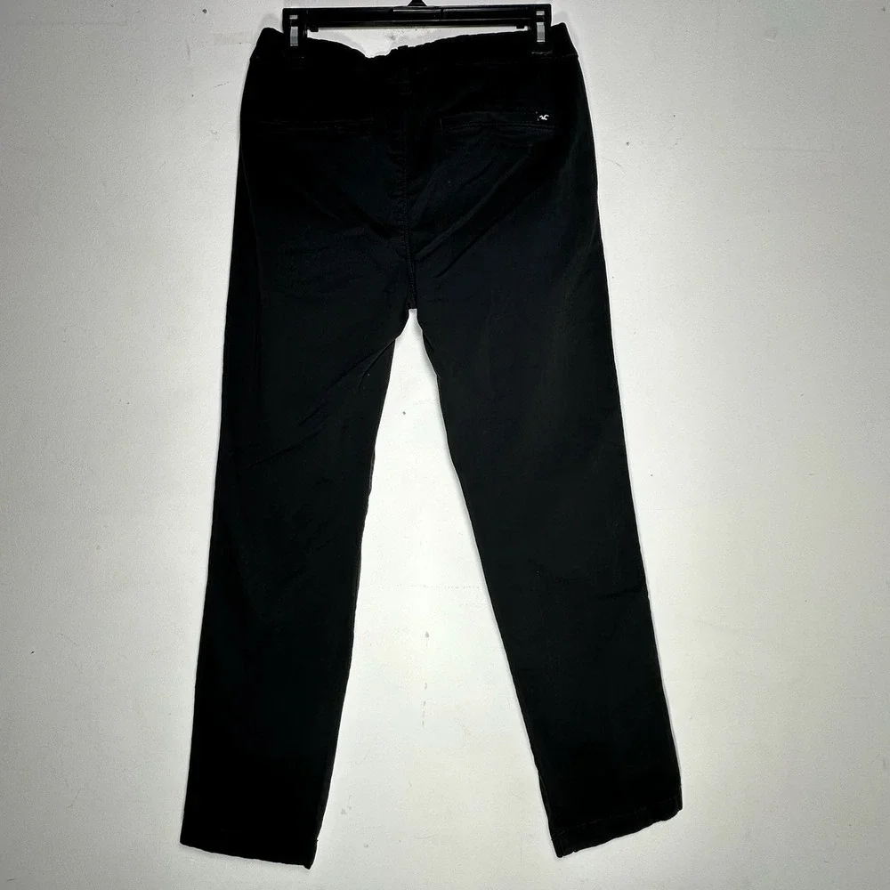 Hollister Epic Flex Slim‎ Straight Chino Pants Mens Black 26x30 Cotton Stretch